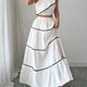 One-Shoulder Ruffle Top and Skirt Two-Piece Set