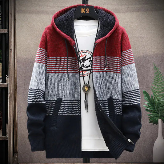 2023 Thickened Fleece Hoodie Cardigan for Men