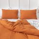 Light Chestnut linen pillowcase with coconut buttons