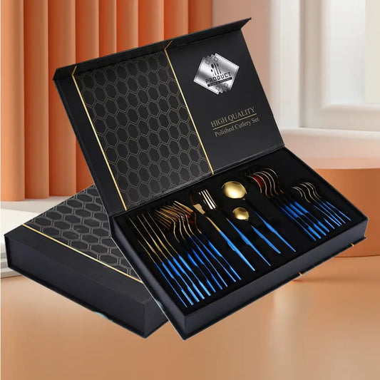 24pcs Stainless Steel Western Tableware Gift Set