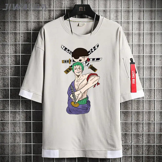 One Piece Zoro Graphic Cotton Short Sleeve T-Shirt