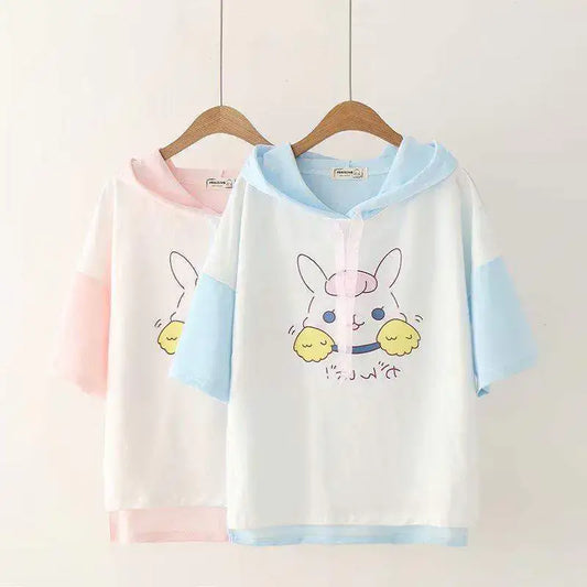 Hooded Mid Sleeve Top