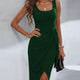 Wrap Tank Midi Dress with Asymmetric Hem