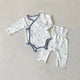 Autumn Arrival Baby Unisex Long Sleeves Floral Pattern V Neck Onesies